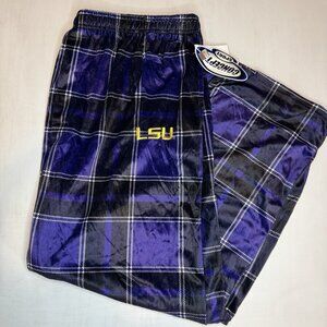 NWT LSU Pajama Pants Mens 2XL Plaid Purple College Football Tigers Louisiana NEW